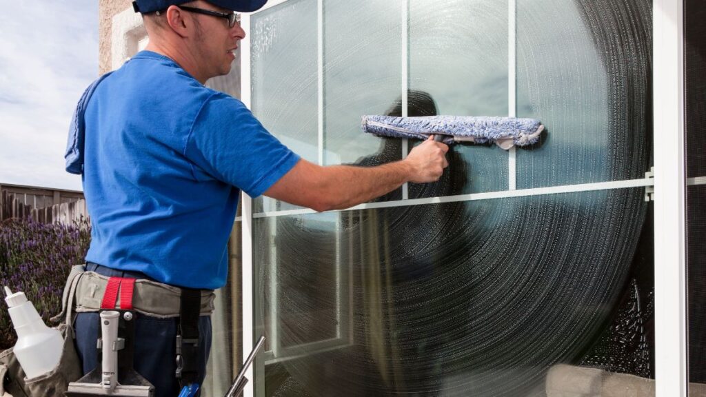 cleaning a window