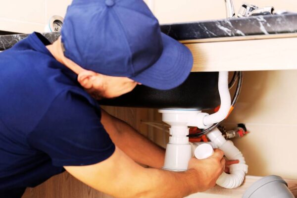 Plumber at work